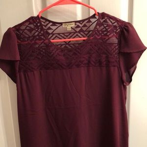 Cute top - maroon colored